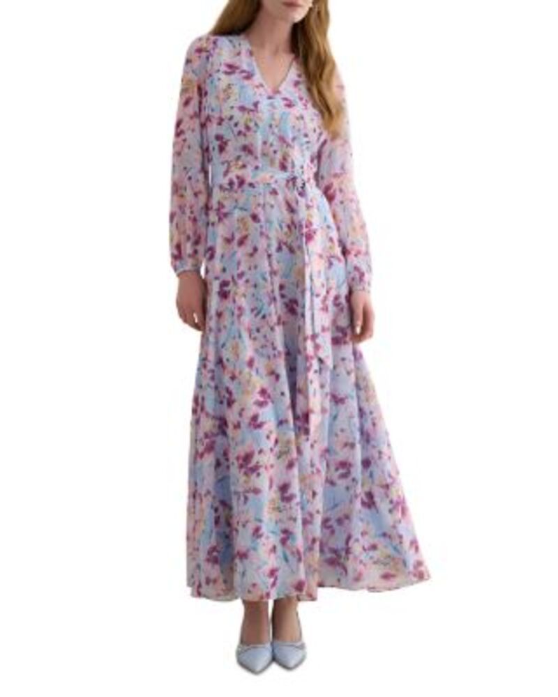 ホッブスロンドン レディース トップス ワンピース マキシ HOBBS LONDON Thea Tie Waist Maxi Dress Pale Blue ブルー