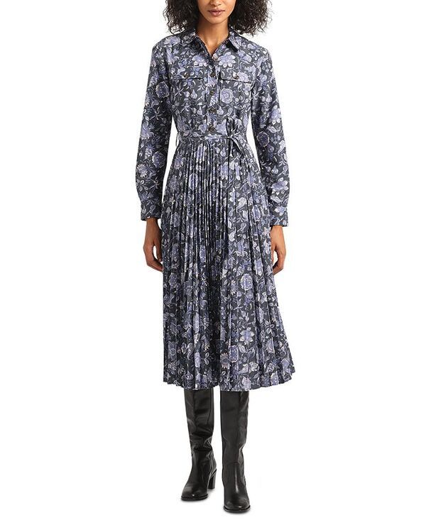 デレクラムテンクロスバイ レディース トップス ワンピース ミディワンピース プリーツ ミディ Derek Lam 10 Crosby Kenza Pleated Midi Dress Batik Navy Floral ネイビー デレクラムテンクロスバイ レディース トップス ワンピース ミディワンピース プリーツ ミディ Derek Lam 10 Crosby Kenza Pleated Midi Dress Batik Navy Floral ネイビー