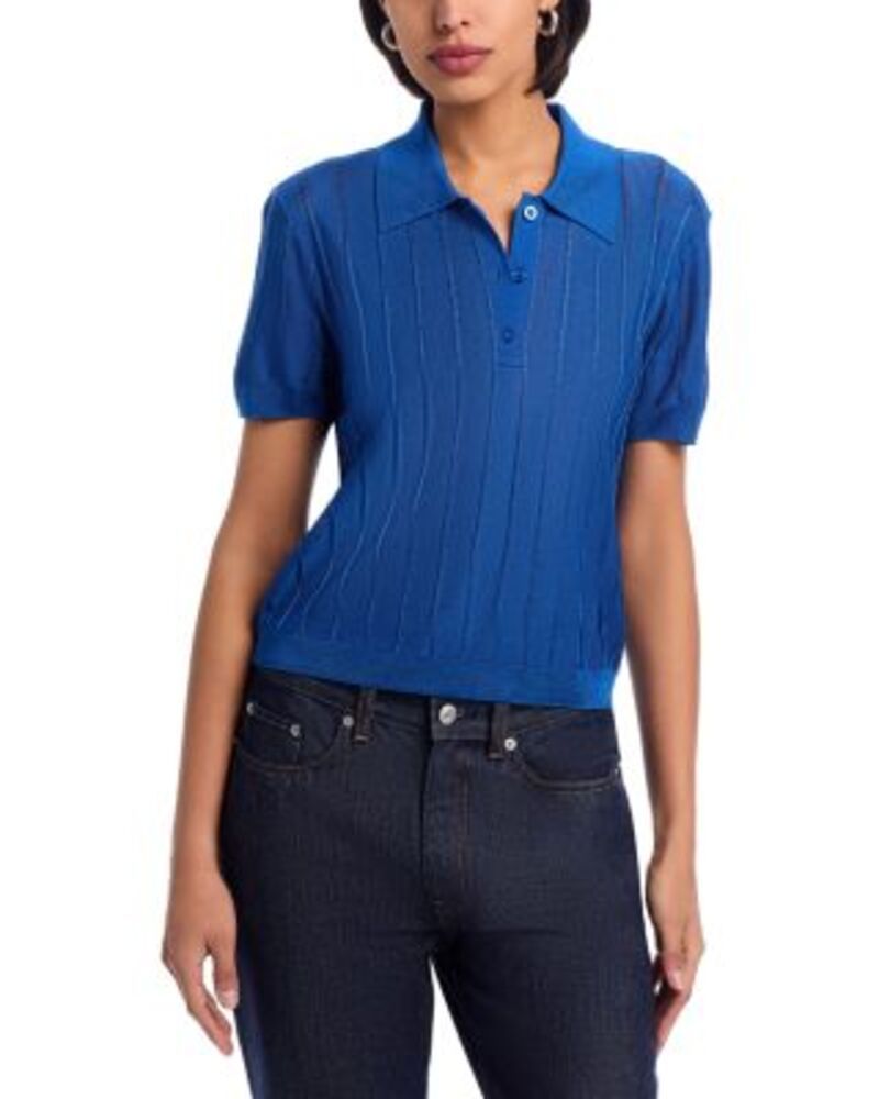フレーム レディース トップス ポロシャツ リブ FRAME The Ribbed Polo Royal Blue ブルー