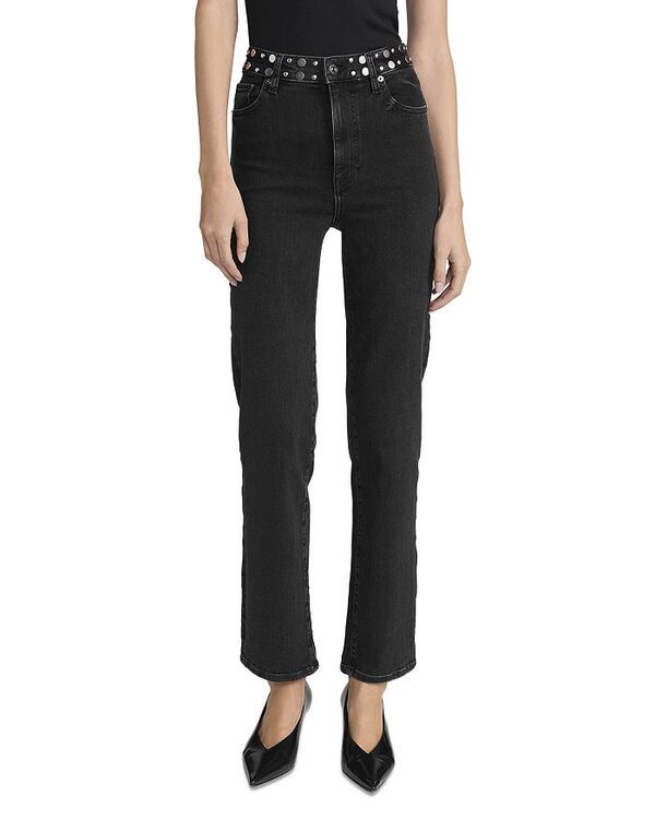 フレーム レディース ボトムス デニムパンツ ジーンズ FRAME Le Sleek Straight High Rise Studded Jeans in Meteor Meteor