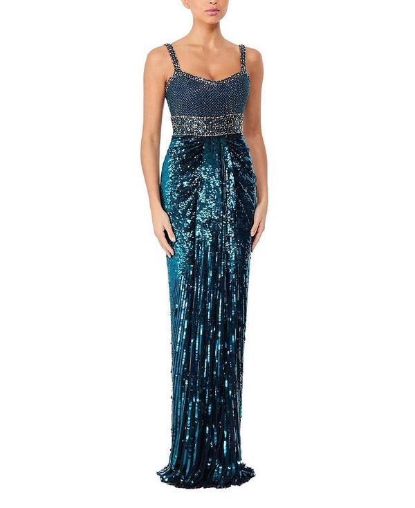 ジェニー・パッカム レディース トップス ワンピース マキシワンピース ドレープ マキシ Jenny Packham Only You Embellished Draped Maxi Dress Blackthorne Blue ブルー
