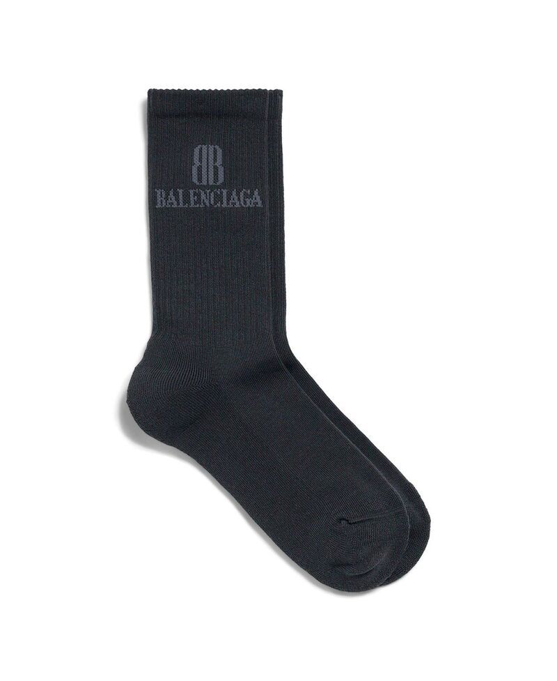 バレンシアガ レディース アンダーウェア 靴下 Balenciaga Nano Bb Socks Black Faded ブラック