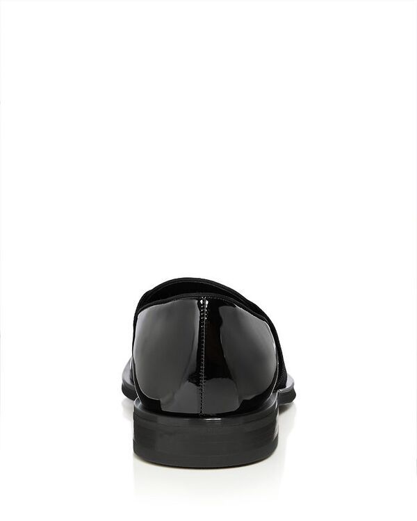 ボス レディース シューズ スリッポン・ローファー ローファー BOSS Mens Derrek Patent Smoking Loafers with Ribbon Black ブラック