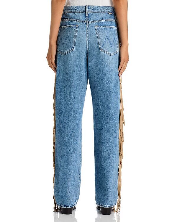 マザー レディース ボトムス デニムパンツ ジーンズ フリンジ MOTHER The Fringe Halfpipe Button Sneak High Rise Jeans in Folk Star Folk Star