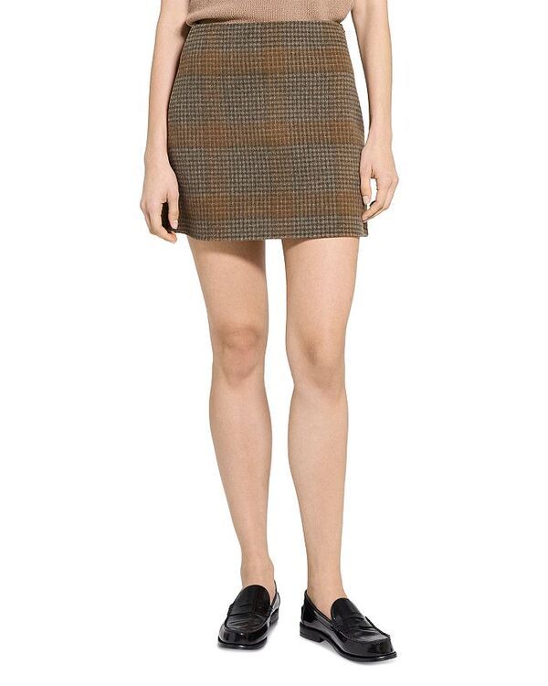 セオリー レディース ボトムス スカート ミニ ウール Theory Wool Cashmere Plaid Mini Skirt Brass Multi マルチカラー 28,470円