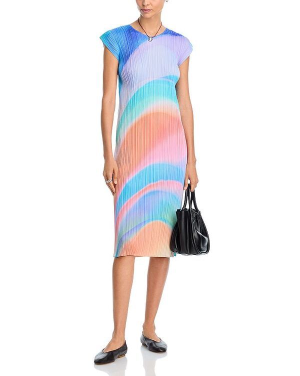 プリーツ プリーズ イッセイ ミヤケ レディース トップス ワンピース PLEATS PLEASE ISSEY MIYAKE Groove Dress Blue ブルー