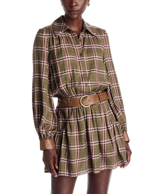 レイミー ブルック レディース トップス ワンピース Ramy Brook Jim Belted Dress Deep Olive Plaid オリーブ