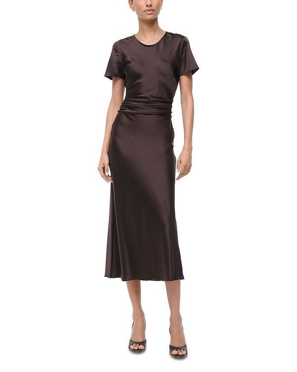 スタウド レディース トップス ワンピース シルク STAUD Marcel Silk Blend Sheath Dress Earth