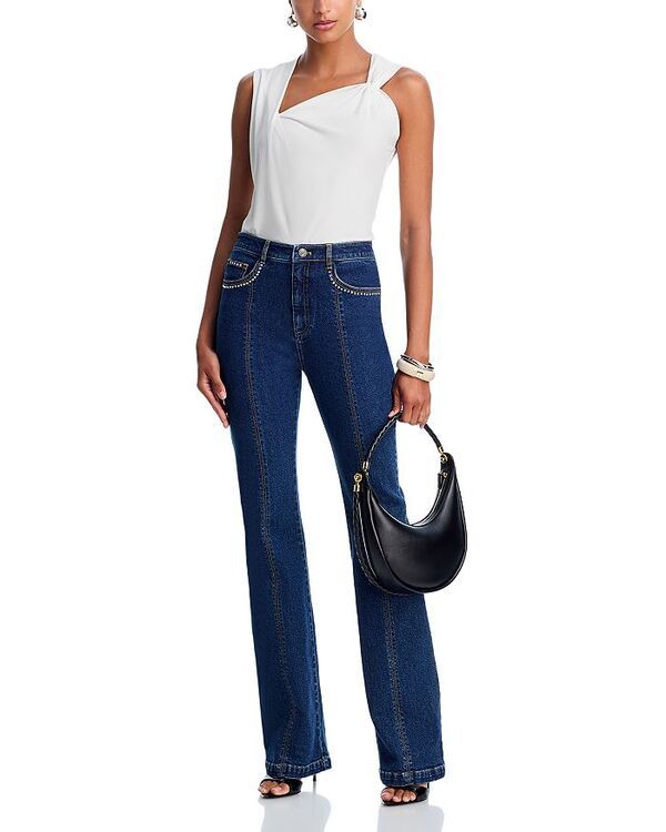 サンク セプト レディース ボトムス デニムパンツ ジーンズ Cinq Sept Studded Single Heart Shailene High Rise Jeans in OceaneSilver OceaneSilver シルバー