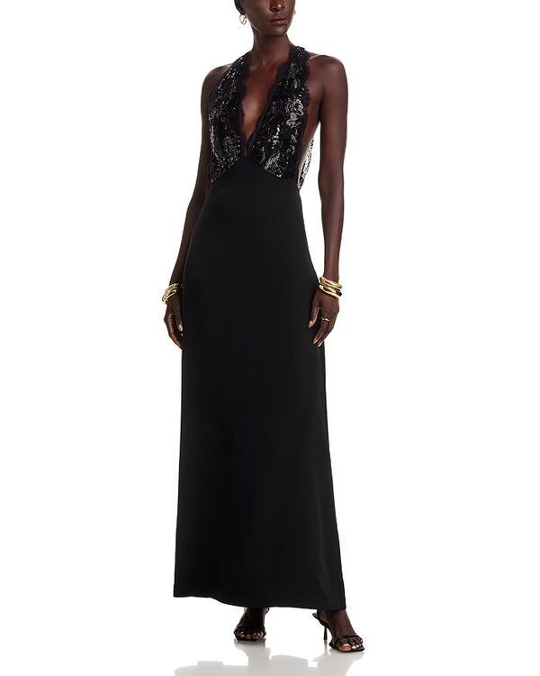 レイミー ブルック レディース トップス ワンピース Ramy Brook Chantal Plunging Neck Gown Black Combo ブラック