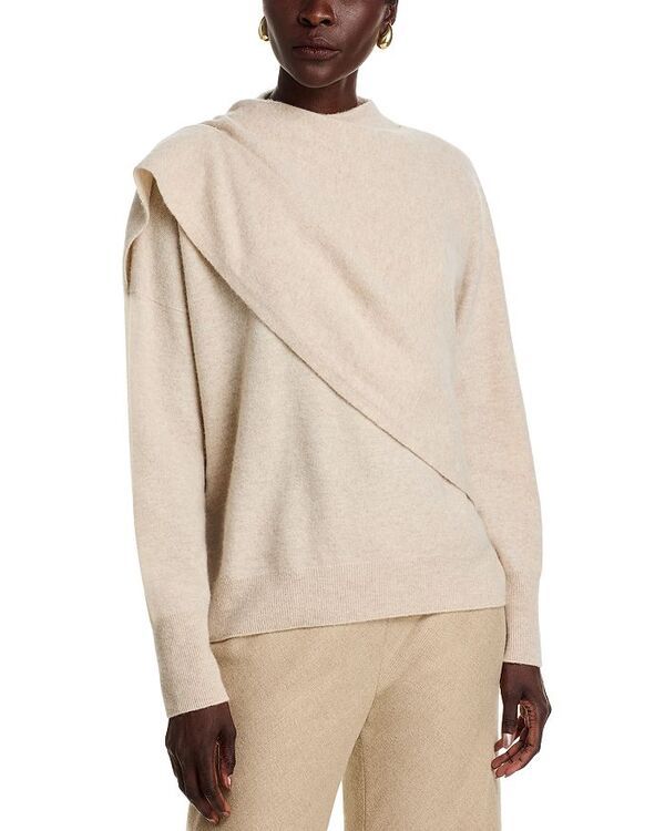 ヴィンス レディース アウター ニット・セーター ドレープ ウール セーター Vince Wool Cashmere Draped Sweater Heather Dove Oatmeal ヘザー