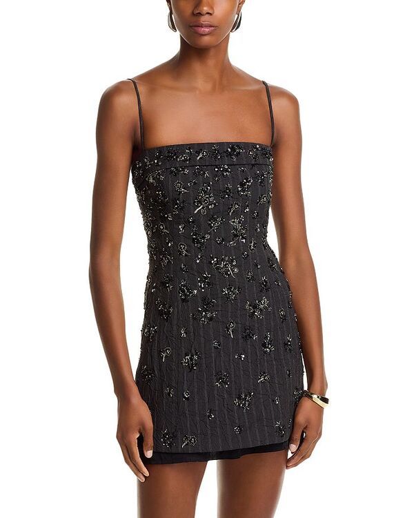 シムカイ レディース トップス ワンピース ミニワンピース ミニ ノースリーブ SIMKHAI Anden Sleeveless Mini Dress Charcoal Stripe チャコール