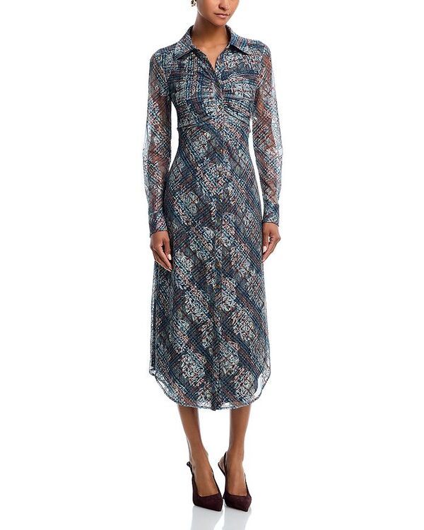 レイミー ブルック レディース トップス ワンピース ミディワンピース ミディ Ramy Brook Wyatt Plaid Button Front Midi Dress Amber Multi アンバー