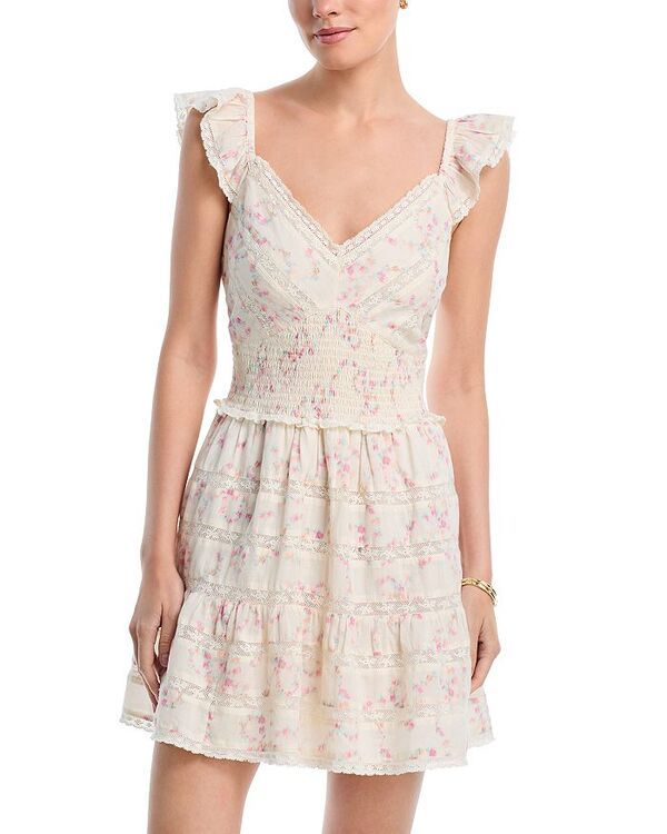 ラブスハックファンシー レディース トップス ワンピース レーストリム ミニワンピース ミニ レース LoveShackFancy Finney Lace Trim Mini Dress Magnolia
