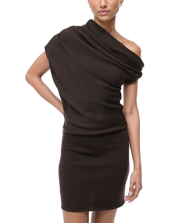 スタウド レディース トップス ワンピース ミニ ウール STAUD Mabel Mini Wool Dress Earth