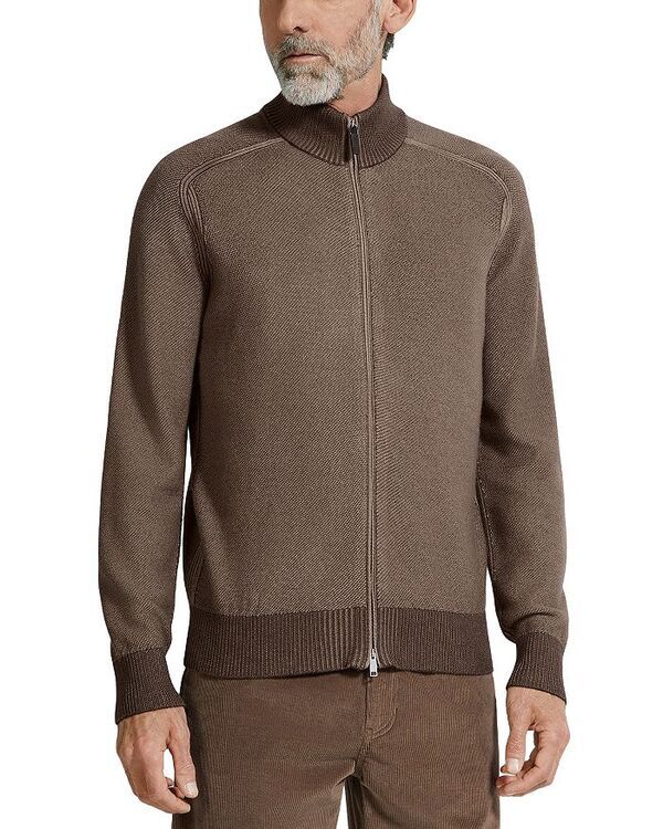 ゼニア レディース アウター カーディガン シルク ZEGNA Casheta Cashmere Silk Mlange Cardigan BrownLight Taupe ブラウン