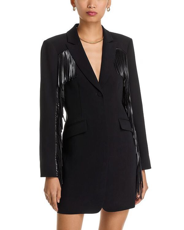 サンク セプト レディース トップス ワンピース フリンジ Cinq Sept Joelette Fringe Trim Dress Black ブラック