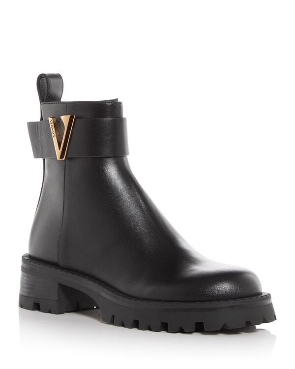 ヴェルサーチ レディース シューズ ブーツ・レインブーツ アンクル ブーツ Versace Womens V Ankle Booties Black Versace ブラック