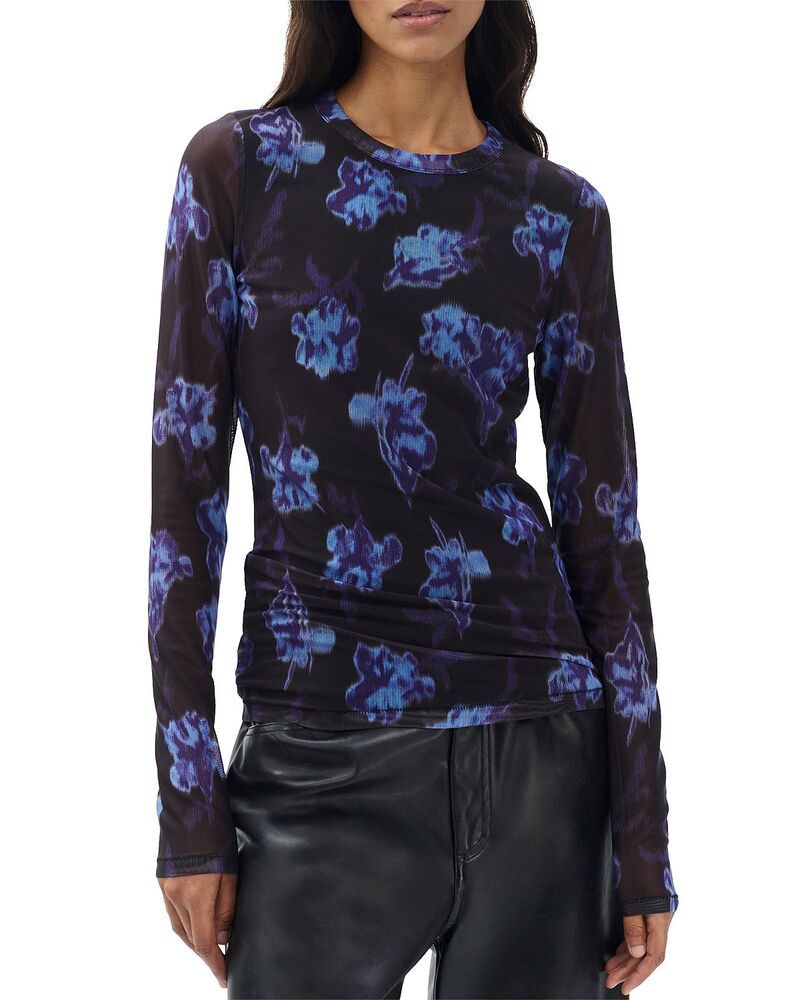 ラグアンドボーン レディース トップス Tシャツ プリント メッシュ rag bone Yana Printed Mesh Long Sleeve Tee Salute Multi マルチカラー