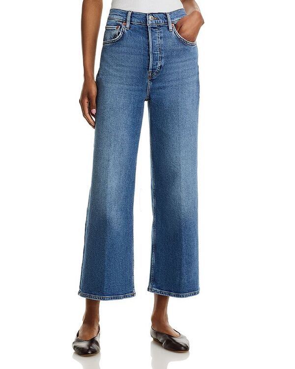 リダン レディース ボトムス デニムパンツ ワイドレッグ クロップド ジーンズ REDONE High Rise Wide Leg Cropped Jeans in Mid 70s Mid 70S