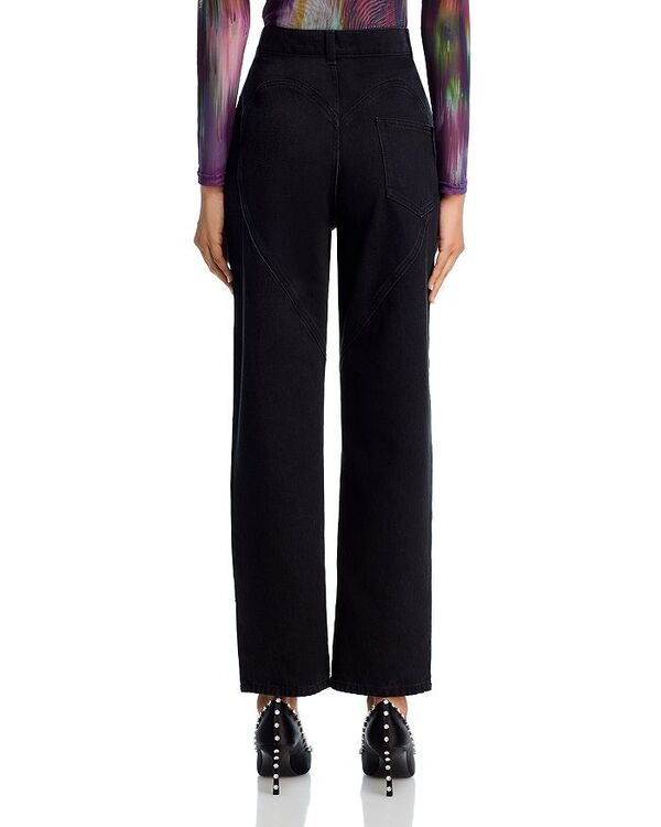 エリア レディース ボトムス デニムパンツ ストレート ジーンズ AREA Crystal Heart High Rise Straight Leg Jeans Black ブラック エリア レディース ボトムス デニムパンツ ストレート ジーンズ AREA Crystal Heart High Rise Straight Leg Jeans Black ブラック