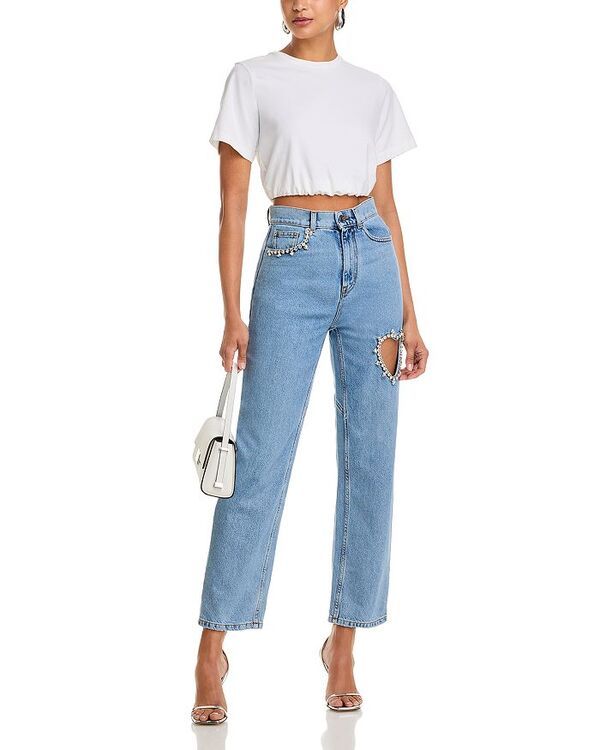 エリア レディース ボトムス デニムパンツ ジーンズ AREA Crystal Heart Jeans in Light Light Blue ブルー