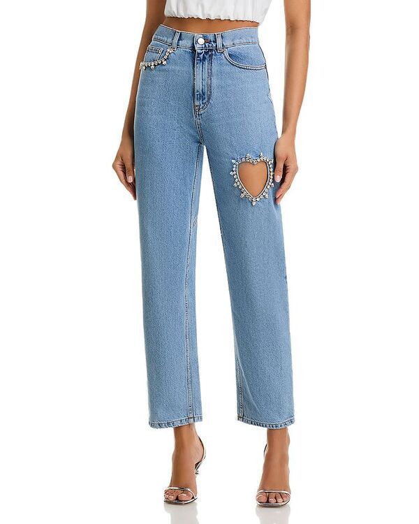 エリア レディース ボトムス デニムパンツ ジーンズ AREA Crystal Heart Jeans in Light Light Blue ブルー
