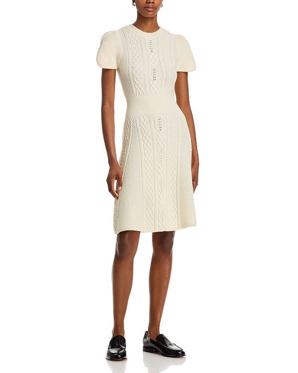 スリーワンフィリップリム レディース トップス ワンピース モックネック ウール ニット 31 Phillip Lim Wool Cable Knit Mock Neck Dress Ivory アイボリー