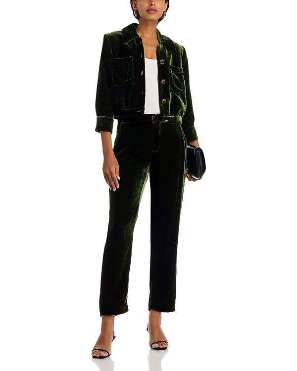 ラジャンス レディース ボトムス カジュアルパンツ パンツ ベルベット LAGENCE Rebel Velvet Trousers Deep Olive オリーブ
