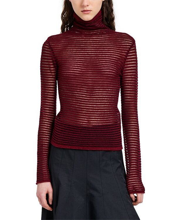 プロエンザ スクーラー レディース アウター ニット・セーター セーター Proenza Schouler White Label Hailey Stripe Roll Neck Sweater ClaretBlack ブラック