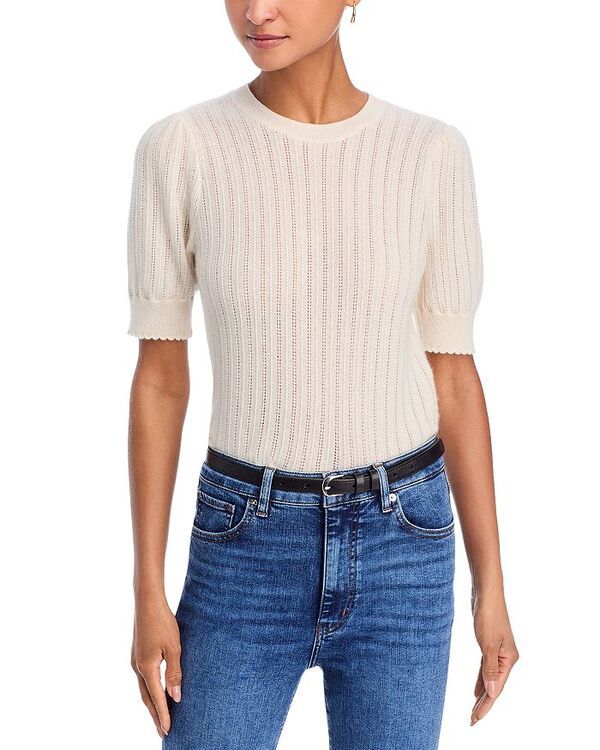 フレーム レディース アウター ニット・セーター セーター FRAME The Ladder Cashmere Pointelle Sweater Cream クリーム