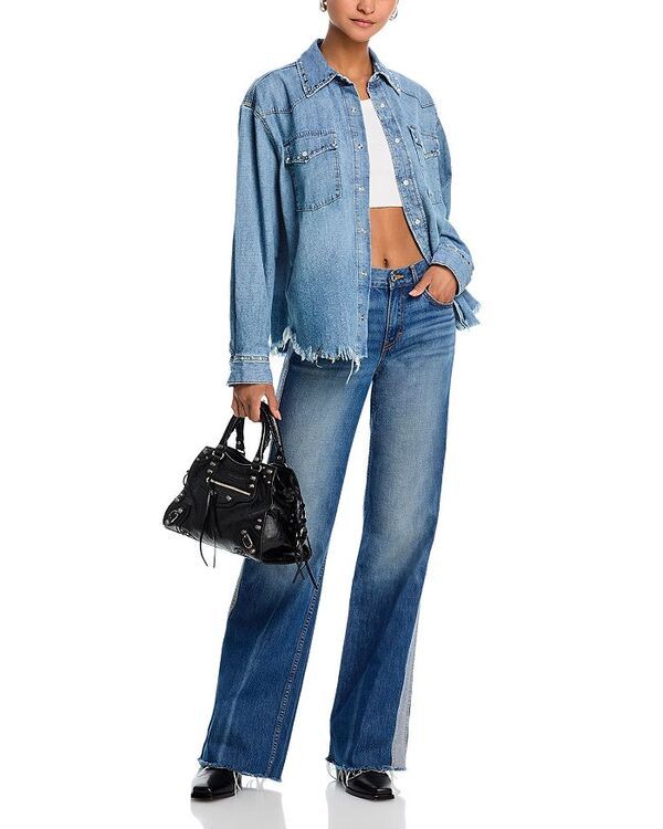 リダン レディース ボトムス デニムパンツ ジーンズ REDONE Mid Rise Track Californian Jeans in Viper Viper Blue ブルー