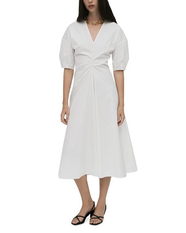 ロゼッタ・ゲッティ レディース トップス ワンピース Rosetta Getty Torqued Short Sleeve Dress White ホワイト