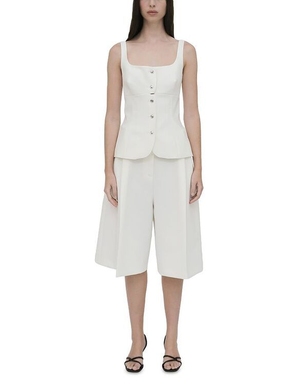 ロゼッタ・ゲッティ レディース トップス シャツ Rosetta Getty Square Neck Button Front Top White ホワイト
