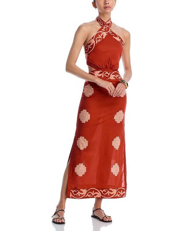 ジョアンナオッティ レディース トップス ワンピース カットアウト マキシワンピース プリント マキシ ホルター Johanna Ortiz Printed Cut Out Halter Maxi Dress RedPinkEcru エクリュ