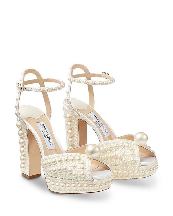 ジミーチュー レディース シューズ サンダル Jimmy Choo Womens Sacaria 120 Embellished Sandals White ホワイト 301,860円