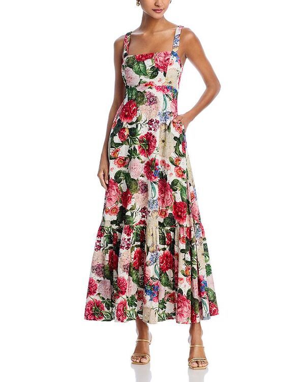 アクア レディース トップス ワンピース マキシワンピース フラワー柄 マキシ フラワー AQUA Floral Maxi Dress Exclusive Red Multi レッド