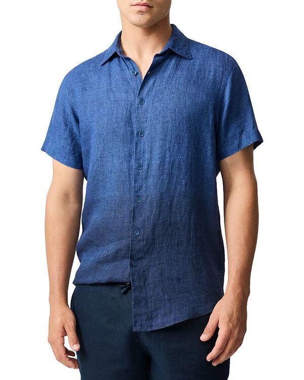 ロッドアンドグン メンズ トップス シャツ リネン Rodd Gunn Cannons Creek Short Sleeve Sports Fit Linen Shirt Eclipse