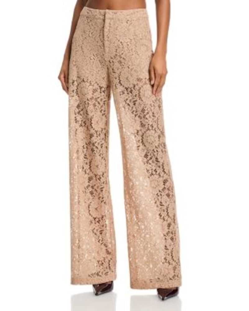 ラジャンス レディース ボトムス カジュアルパンツ ストレート レース LAGENCE Livvy Lace Straight Leg Trousers Cappuccino
