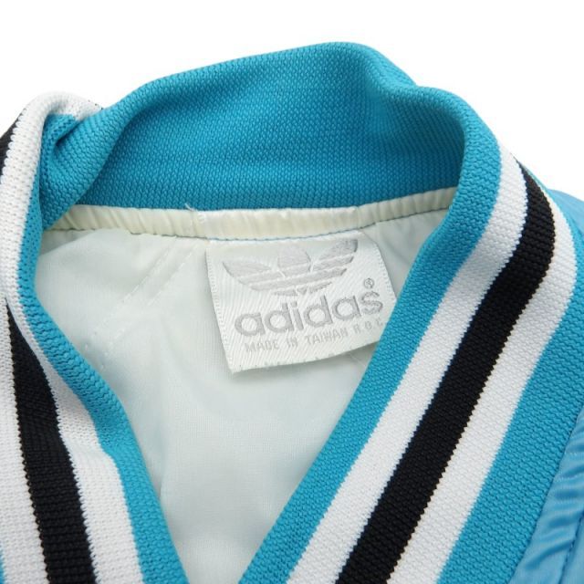 ADIDAS 80s SATIN BOMBER JACKET サイズ不明 台湾製 アディダス サテン ボンバー ジャケット アウター スタジャン 大名店 ADIDAS 80s SATIN BOMBER JACKET サイズ不明 台湾製 アディダス サテン ボンバー ジャケット アウター スタジャン 大名店
