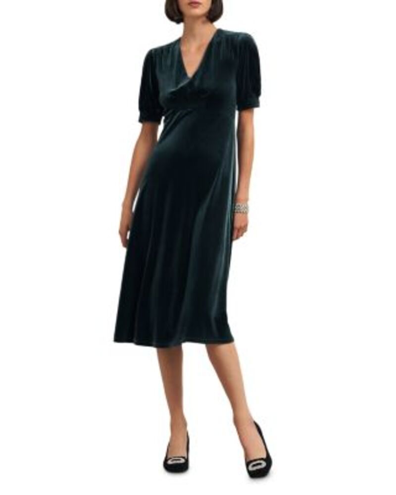 ホッブスロンドン レディース トップス ワンピース ベルベット HOBBS LONDON Dormer Velvet Dress Evergreen