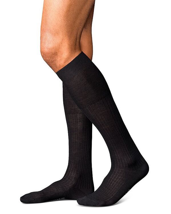 ファルケ メンズ トップス ワンピース ナイロン ウール Falke No 7 Merino Wool Nylon Knee High Dress Socks Black ブラック