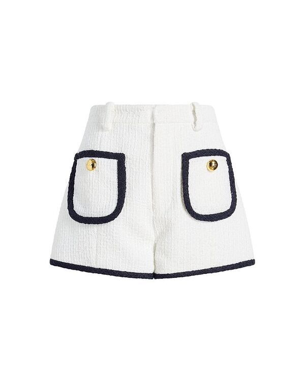 サンク ア セプト レディース ボトムス ハーフパンツ・ショーツ ツイード ショートパンツ コントラスト Cinq a Sept Auden Tweed Contrast Trim Shorts WhiteNavy ホワイト