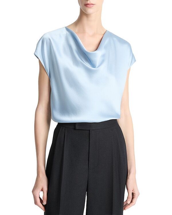 ヴィンス レディース トップス シャツ シルク ブラウス Vince Cowl Neck Silk Blouse Pale Amalfii