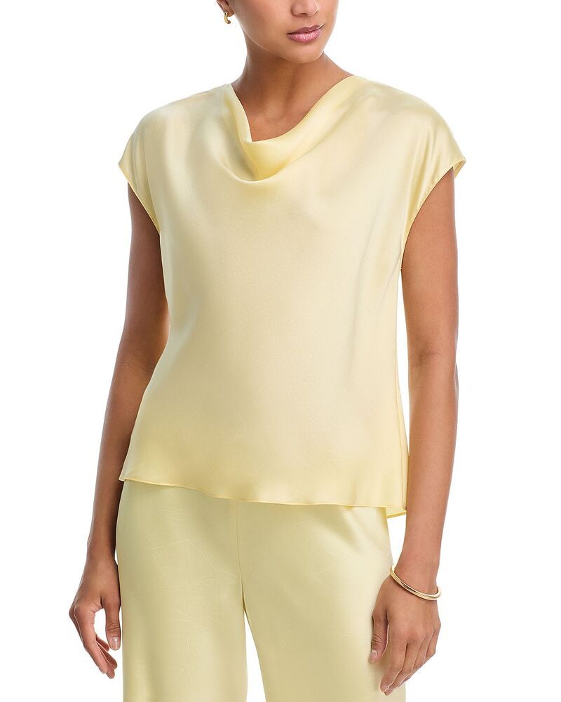 ヴィンス レディース トップス シャツ シルク ブラウス Vince Cowl Neck Silk Blouse Sun Glow