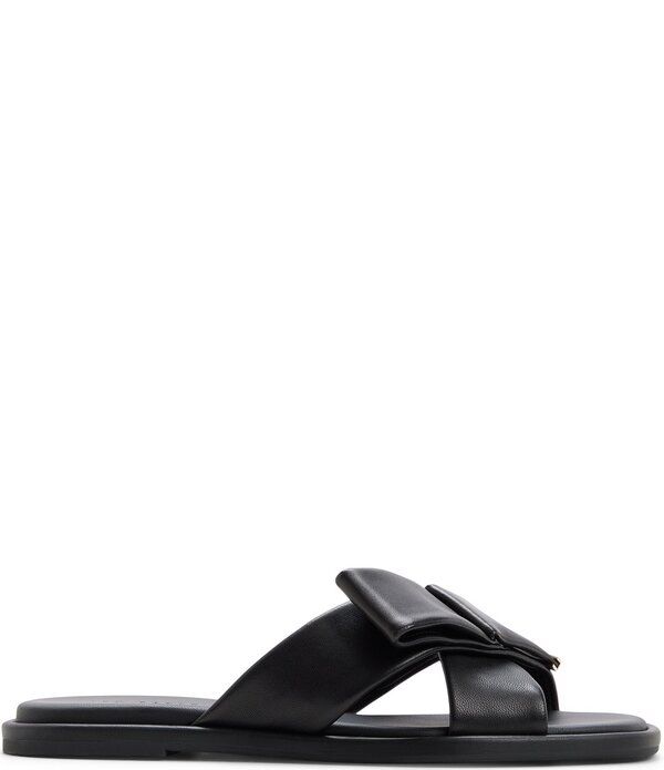 テッドベーカー レディース シューズ パンプス サンダル レザー Ted Baker London Spencer Leather Bow Slide Sandals Black ブラック