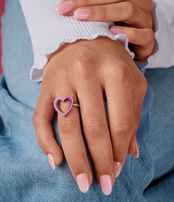 ジェームズ エイヴリー レディース アクセサリー 指輪 James Avery Enamel Open Heart Ring Sterling Pink ピンク