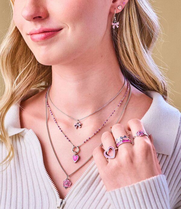 ジェームズ エイヴリー レディース アクセサリー 指輪 James Avery Enamel Open Heart Ring Sterling Pink ピンク
