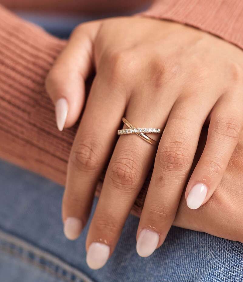 ジェームズ エイヴリー レディース アクセサリー 指輪 James Avery Diamond Pave Crossed Ring 14K Gold ゴールド