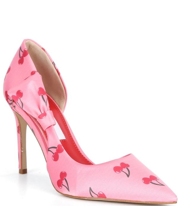 ジャンビニ レディース シューズ ヒール サテン Gianni Bini Sawyer Cherry Satin Bow Pointed Toe Pumps Pixie Pink ピンク